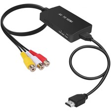 RCA to HDMI Converter, Composite to HDMI Adapter Support 1080P PAL/NTSC Compa...