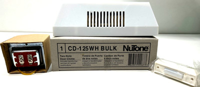 Nutone Chime Kit CD-125 WH 2 Note Chime Transformer 2 Push Buttons White