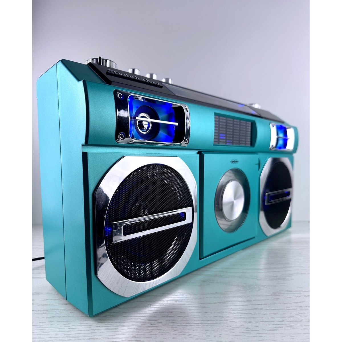 Studebaker SB2149 Teal Portable Boombox CD Player Bluetooth AM FM