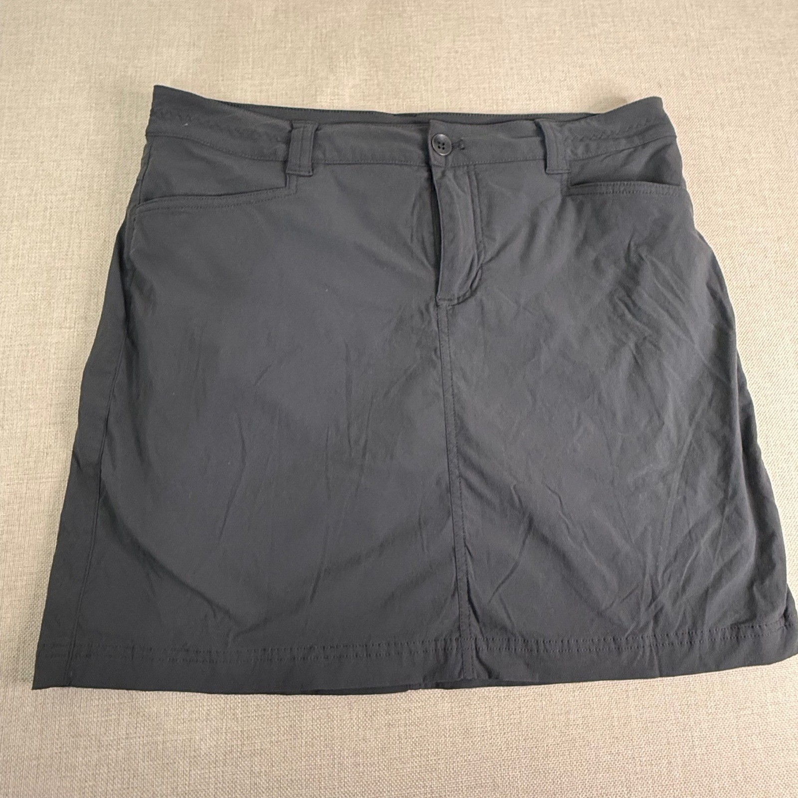 Eddie Bauer Travex Skort Womens 10 Gray Hiking Travel Activewear Nylon Spandex