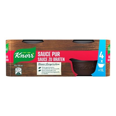 Knorr Sauce Pur Sauce zu Braten (112g) Ohne Konservierungsstoffe, Vegan, Kochen