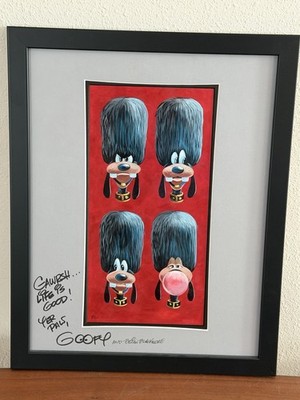 Royal Guard Goofy with Bubblegum by Brian Blackmore, Signed Framed