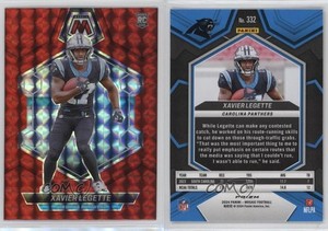 2024 Panini Mosaic Rookies Red Mosaic Prizm Xavier Legette #332 Rookie RC