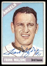 1966 Topps Baseball Card Frank Malzone California Angels #152 Signed