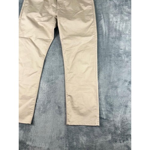 AG Adriano Goldschmied Everett Hose Herren 35x32 hellbraun khaki schmal gerade Baumwolle - Bild 8 von 11