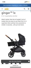 Joie Ginger Lx Stroller With Car seat Convertible Pieces, Color Shale (Black)