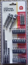 Adapter & Bits Set 37 piece Phillips Slotted Hex Star Adapters 1/4" 3/8" 1/2"