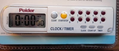 Polder Combination Clock, Timer and Stopwatch w/ Lrg Easy-to-Read White New!