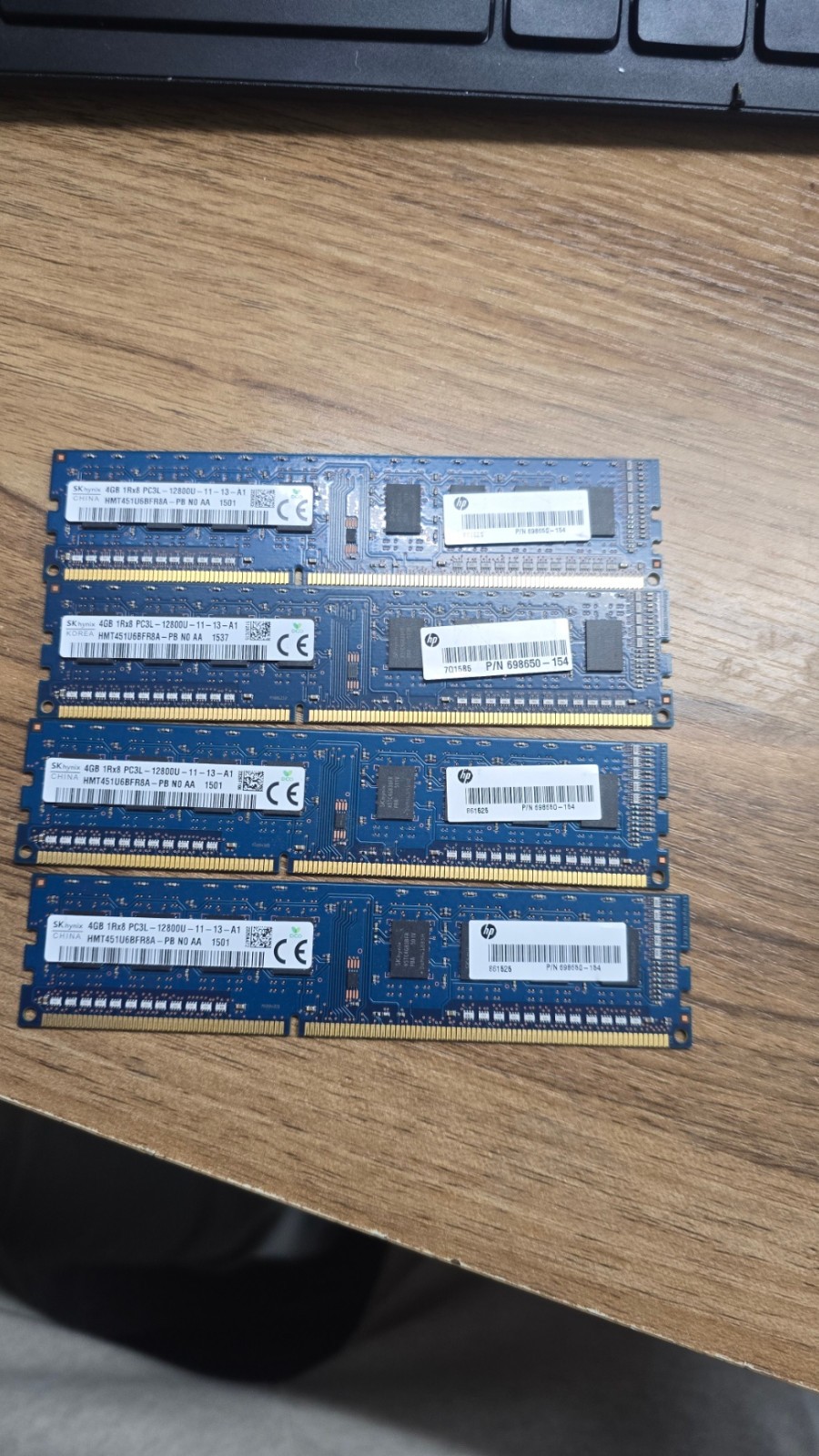 4 LOT HP - SKHynix 4GB PC3-12800U MEMORY RAM DESKTOP PC Computer Amem