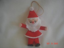 FUN Vintage FELT SANTA CLAUS ORNAMENT w/ MADE in JAPAN LABEL 4 1/4" High