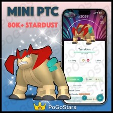 Pokémon PTC Go - Shiny Terrakion - 80K Polvere di Stelle✨Sfondo Speciale✨