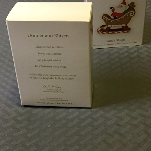 2009 PUNZE ANDENKEN 5er SET NEU IM KARTON ORNAMENTE WEIHNACHTSMANN MIT RENTIER - Bild 13 von 17
