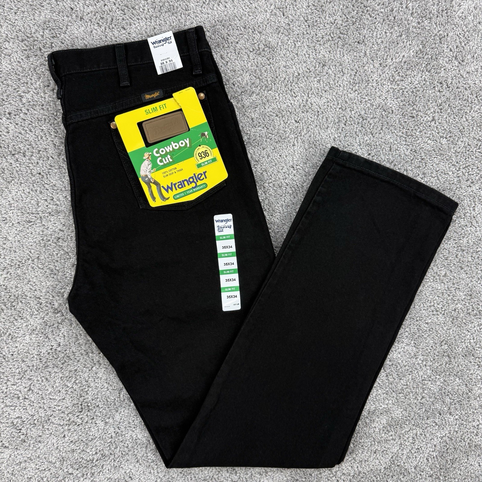 Men&rsquo;s 35x34 Black Nwt 936wbk Slim Fit Western Rodeo