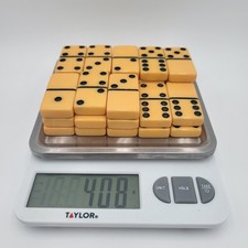 Dominó baquelita caramelo vintage 408 gramos juego de 28 piezas con caja 50 mm x 25 mm