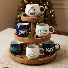 6 Pcs Religious Christmas Mugs Set Nativity Scene Coffee Mugs with Handle 11 ...