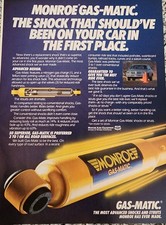 1984 Vintage Print Ad Monroe Gas-Matic Shocks Struts Best Ride Road Test