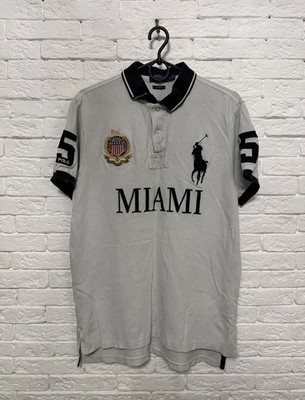 Polo Ralph Lauren MIAMI ポロシャツ Mビックポニー Rare Polo Ralph Lauren Miami Huge Logo Big Pony Sz L | eBay