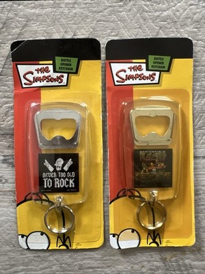 The Simpsons Bottle Opener Keychain New Set Of 2 Rock N Roll Sealed 2007
