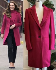 NWOT Hobbs London 'Tilda' Wool Coat in Fuchsia Pink ASO Kate Royal - UK10/ US6