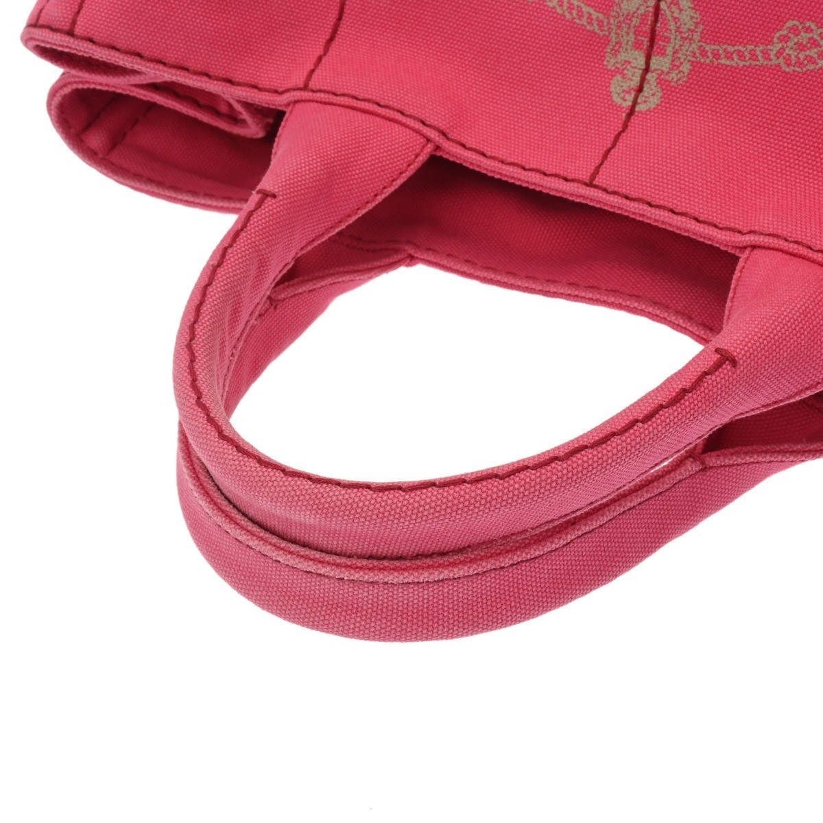 PRADA Canapa Large Tote Pink 1BG642 Ladies Canvas Handbag B Rank Used  from japa thumbnail 3