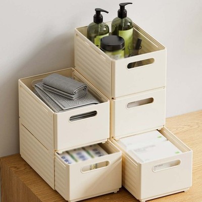 Schublade Trennbox ausziehbar für Socken Unterwäsche Schrank Organisation Crem