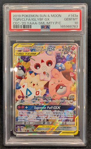 Pokemon - PSA GEM MINT 10 Togepi & Cleffa & Igglybuff GX Tag Team 143A/236