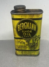 Vintage Bergmann Shoe Oil Tin Can ~ Portland Oregon