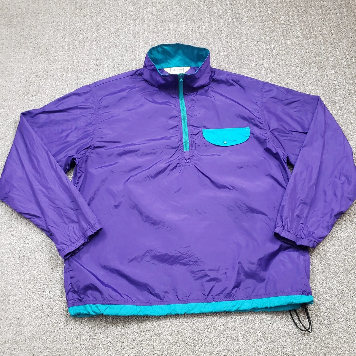 Vtg LL BEAN Jacket Adult Medium Purple Windbreaker Anorak John