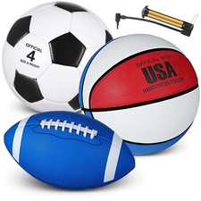 Libima 3 Pcs Sports Ball Set Include Official Size 5 Basketball 4 Soccer 6 Fo...