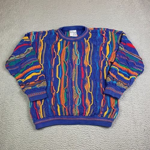 Purely Australian Clothing Sweater Mens S 3D Knit Cosby Bright Biggie Colorful
