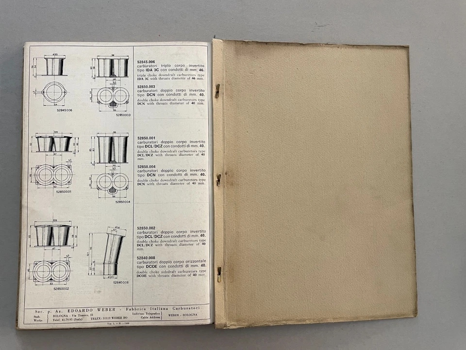 Catalogo Generale carburatori WEBER 1966 Ferrari Alfa Romeo Porsche Lotus ecc. - Immagine 4 di 4
