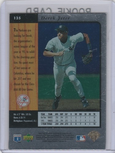 Tarjeta de novato Derek Jeter cubierta superior de béisbol SP RC New York Yankees MLB HOFer! - Imagen 2 de 2