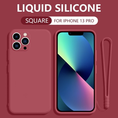 Liquid Silicone Lanyard Soft Case For iPhone 14 13 12 Pro Max 11 XS XR 8 7 Cover - Picture 12 of 24