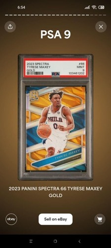 2023 Spectra Tyrese Maxey GOLD numbered /10