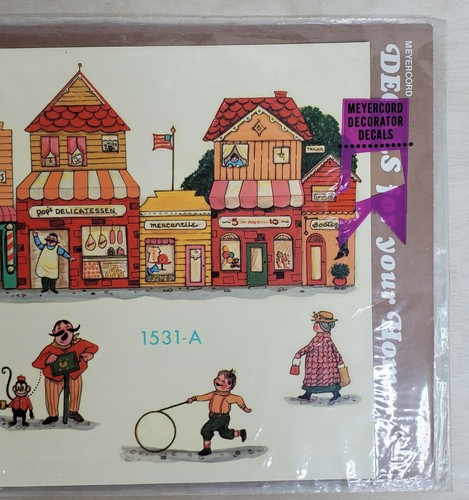 Decal Sticker Craft Old Town Scene Stores Small Business 6 Count Sheet Easy Use - Picture 5 of 7