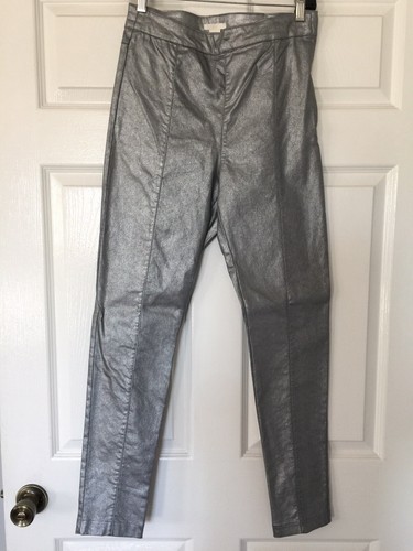H\u0026M Silver Coated Denim Skinny Jeans 
