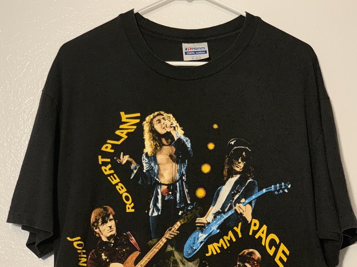 Vintage 1990 Led Zeppelin Live T Shirt L XL 2 Sided ZOSO
