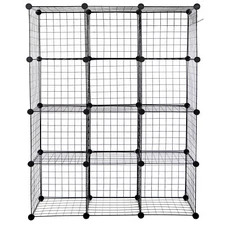 Wire Cube Storage Shelves 12-Cube Storage Organizer DIY Closet Cabinet Bookshelf