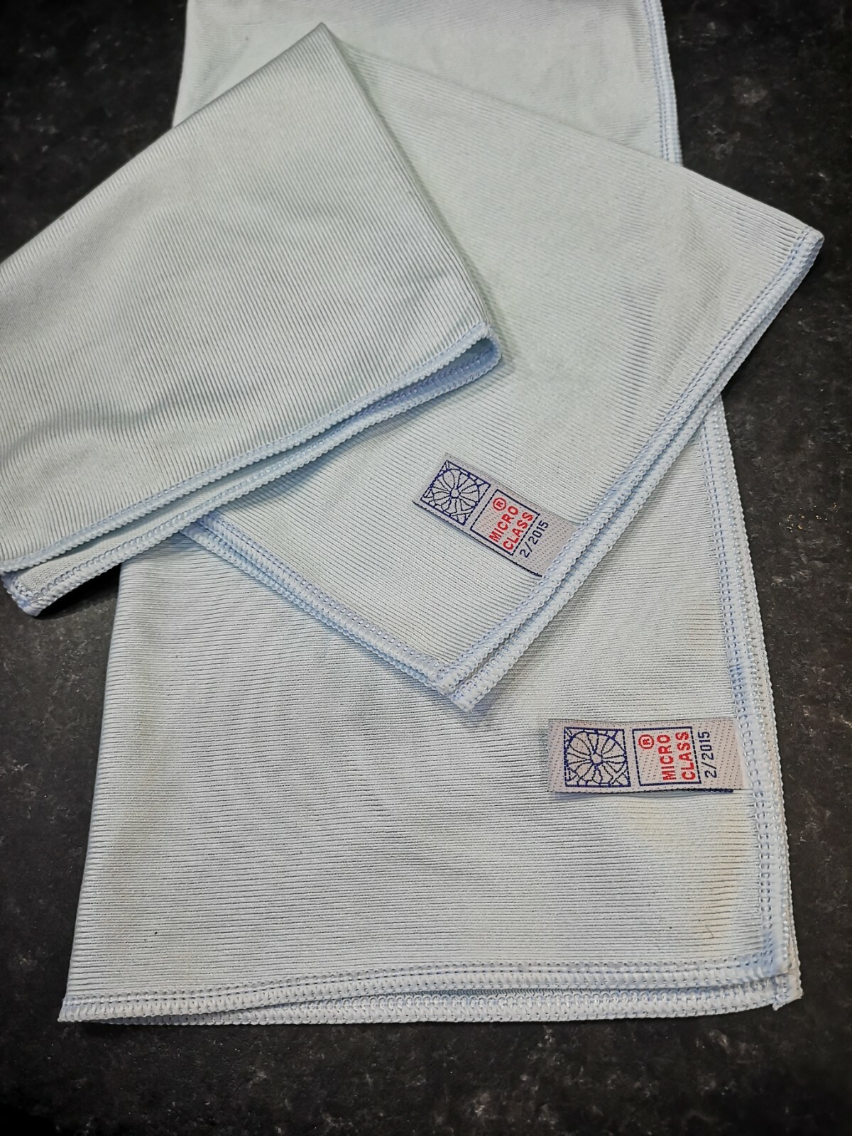 NEW 5 X BLUE Microglass Microfibre Cleaning Cloth Smear Free Windows