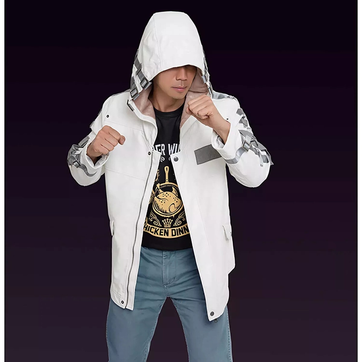 PUBG Playerunkknown's Battlegrounds Jacket PU Winter Coat Cosplay