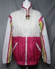 Vintage Retro Active Club Colorful Full Zip Windbreaker Jacket Size Medium