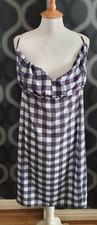 BNWT BOOHOO Black Grey & White Gingham Sun Dress Size 28