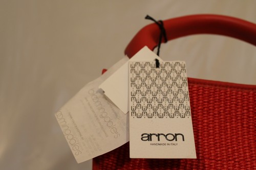 Arron kleine Raffia Tragetasche rot Bloomingdale's - BX62 - Bild 3 von 6
