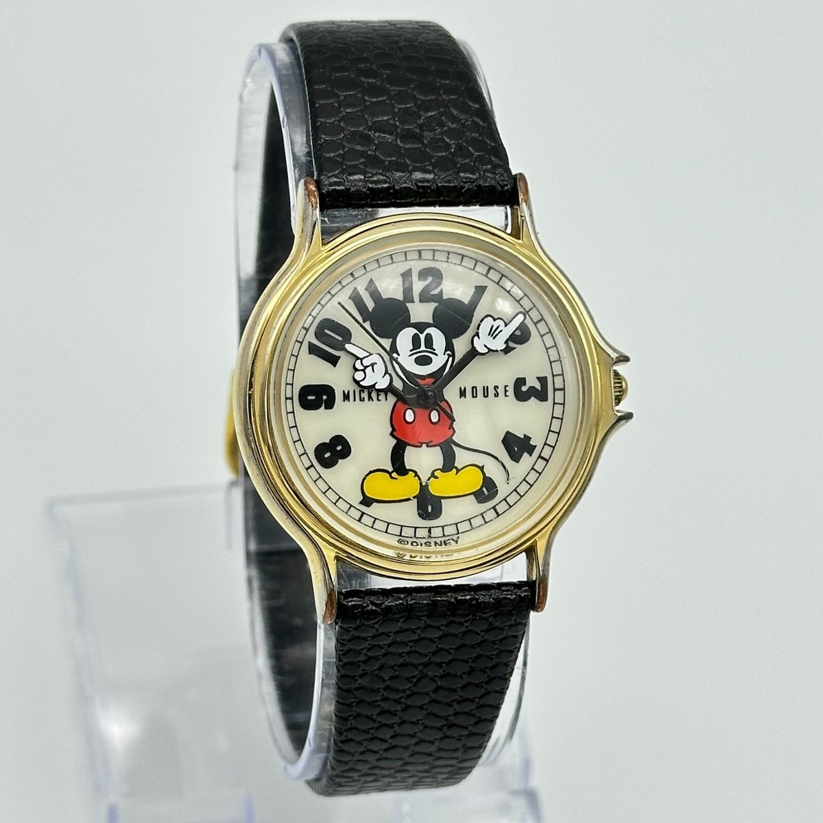 Unisex DISNEY Time Works Mickey Mouse Moving Hands Gold Tone Watch, 35mm  Quartz