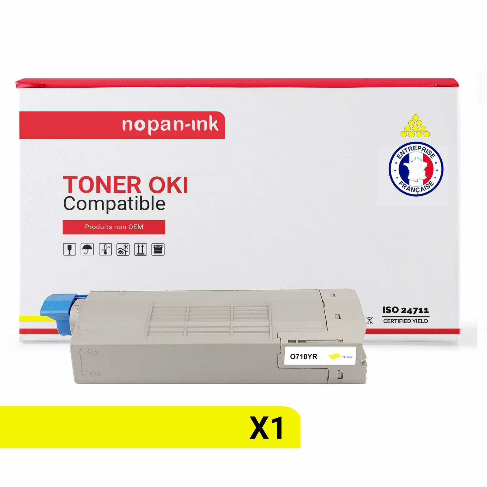 Toner jaune 44318605 NOPAN-INK compatible pour éliminer les tracés ternes