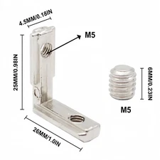 10pcs T-Slot Joint Bracket L Connector with Screws For 2020 Aluminum Extrusion