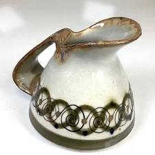 Vtg MCM Ken Edwards Swirl Pottery Stoneware Creamer/Pitcher Tonala Mexico 4.5”H