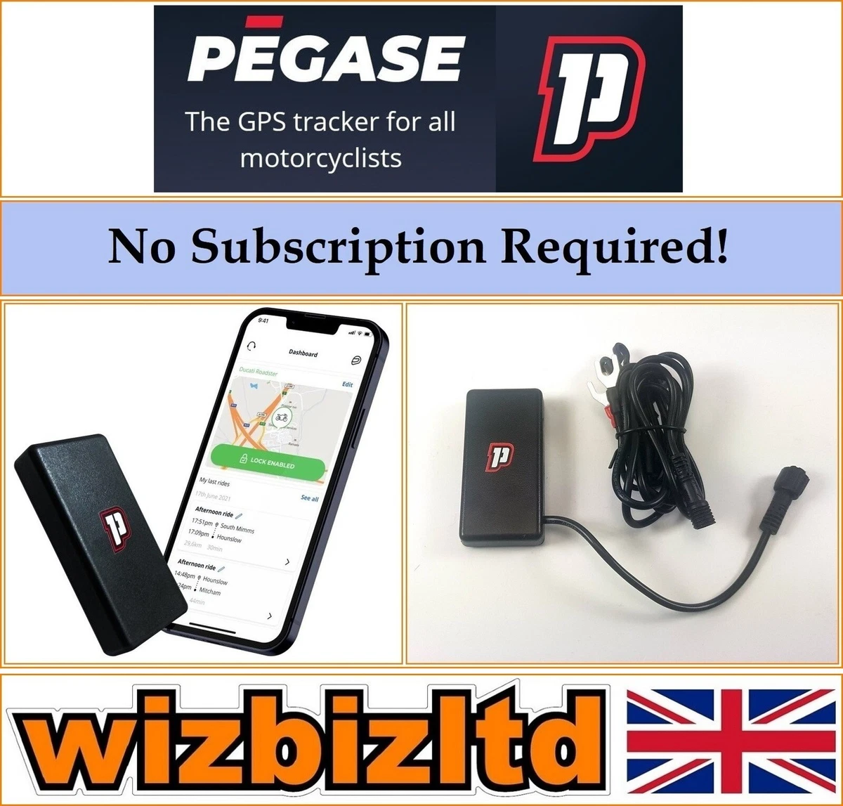 Pegase Motorbike Motorcycle Compact GPS Tracker for Lithium Battery