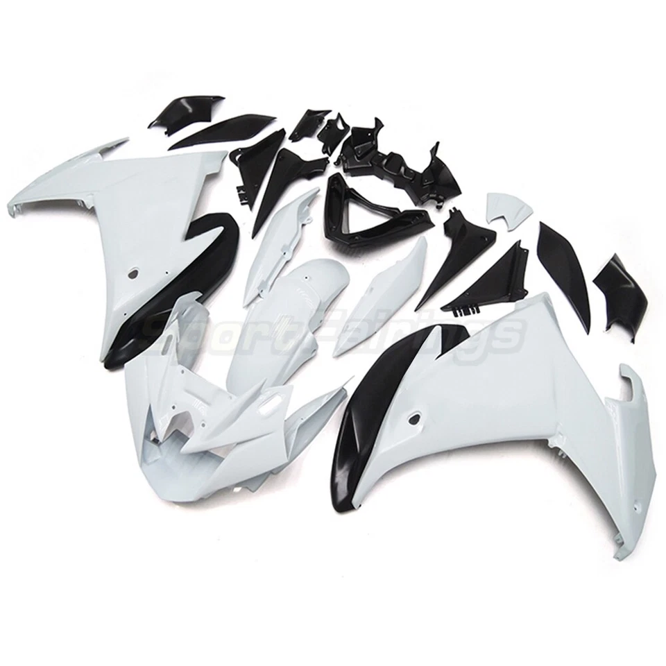 Plastics Fairings Kit for Yamaha 2009 2010 YZF FZ6R 09 10 Bodywork White Black - Imagem 2 de 4