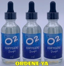 3 Oxygen Liquid Drops  Health Naturally Dropper Cell Stabilized Energy Health